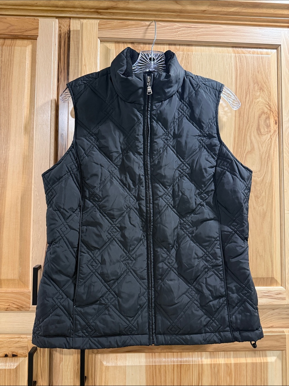 Eddie Bauer Women’s Size S Black Quilted Goose Down Layer Activewear Puffer Vest